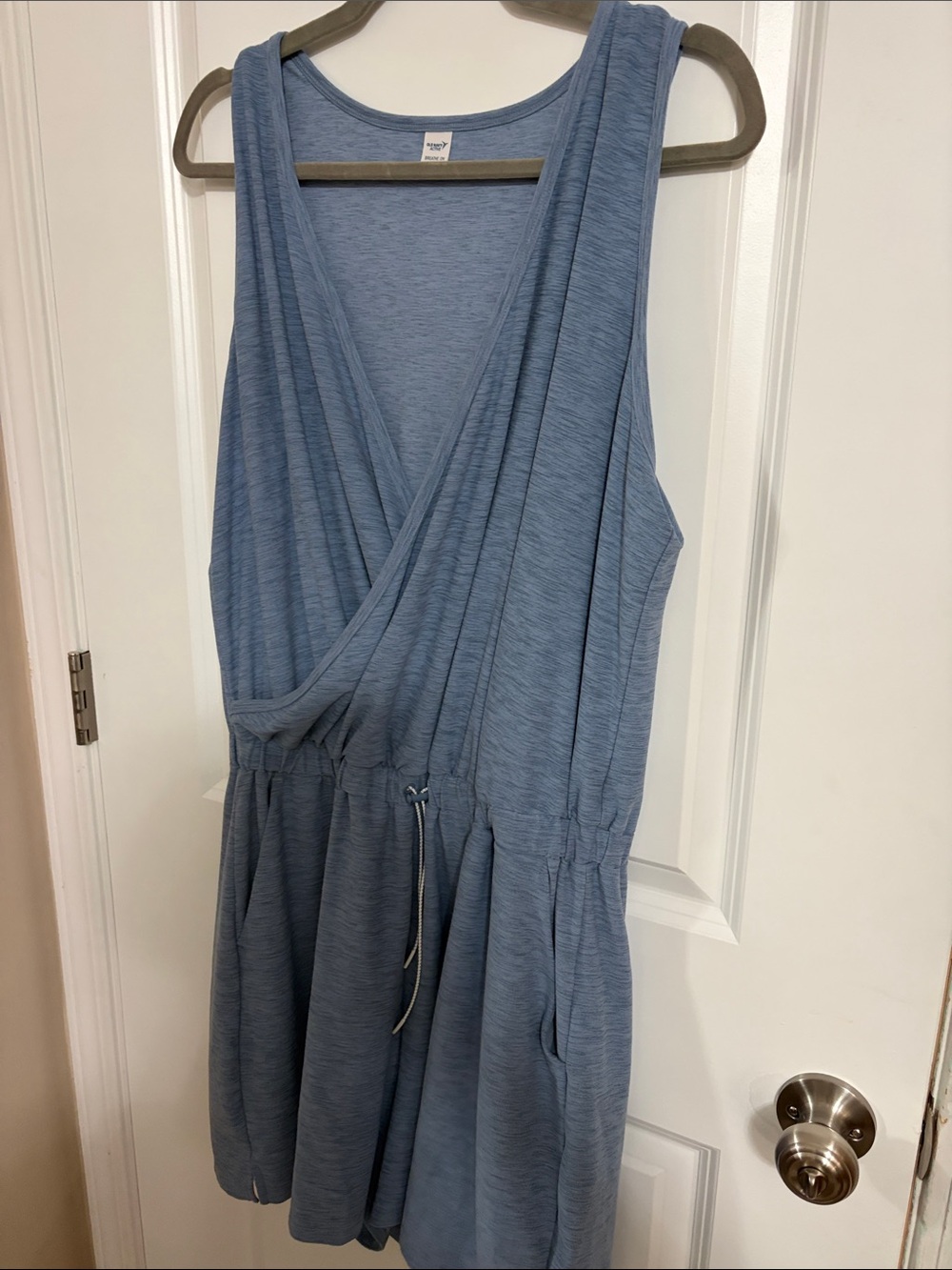 Old Navy Light Blue Sleeveless Wrap Romper